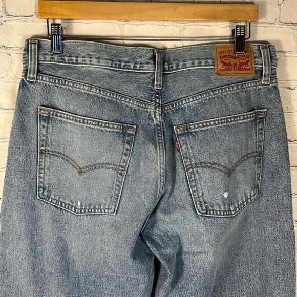 Levis 94 Baggy Distressed Jeans Blue Denim Size 31 Skater Wide Leg Pants - Picture 7 of 12